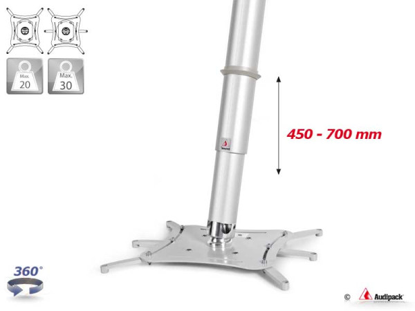 QFIX3-0700TG Quatro-Fix XL Universal-Projektor-Deckenhalterung, Länge 450-700mm