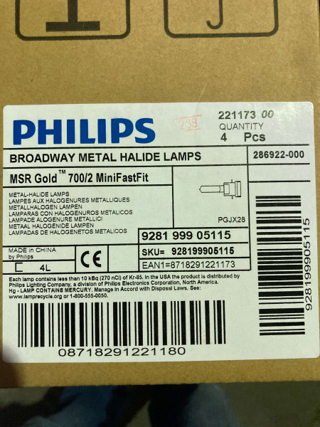 Philips MSR Gold 700 / 2 / MiniFastFit / PGJX28